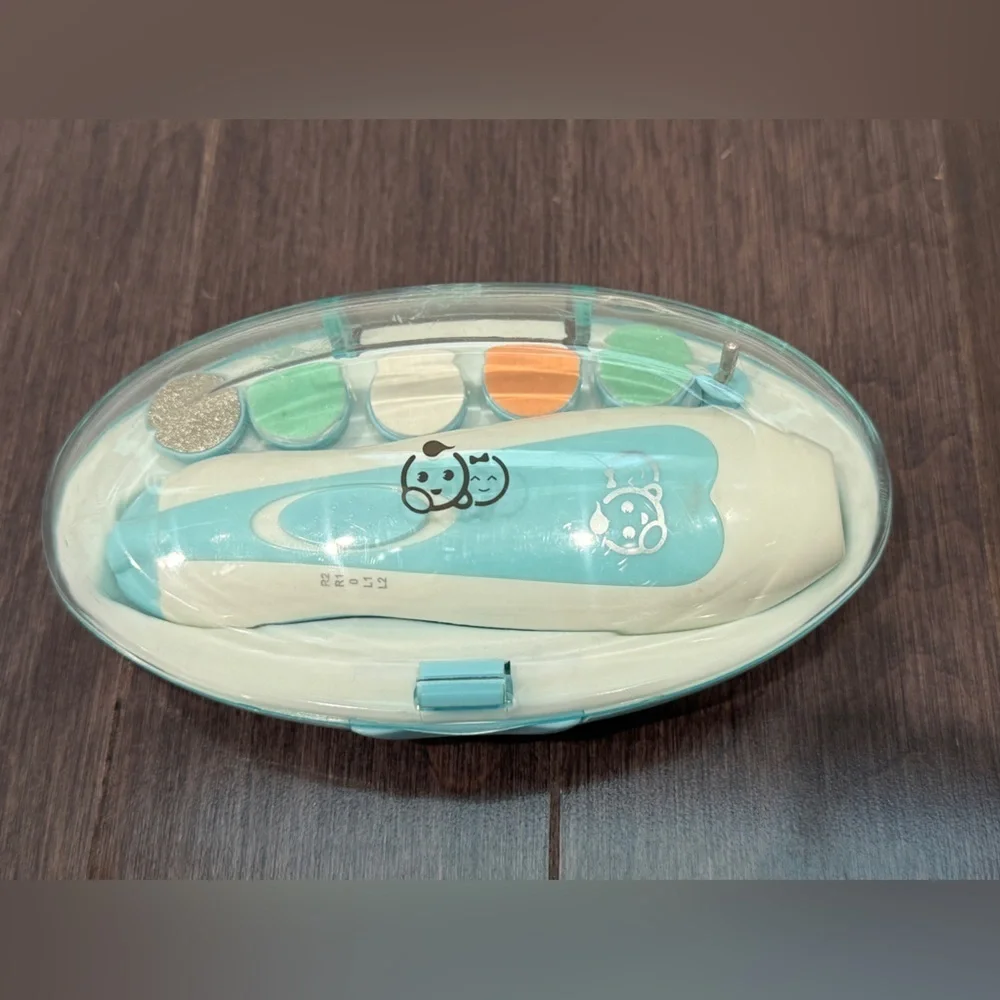 Baby Nail Care Set in Blue and White - Electric Nail File